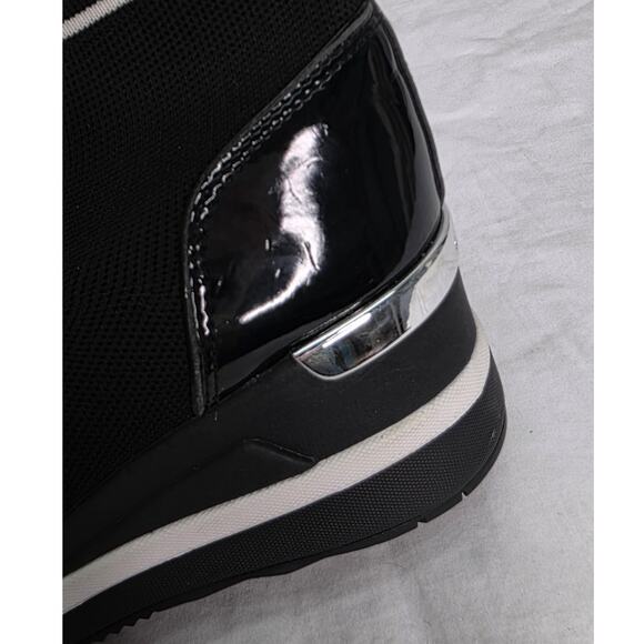 Michael Michael Kors Skyler Black & White Wedge Women's Sneaker Bootie Size 8.5M - Picture 7 of 13